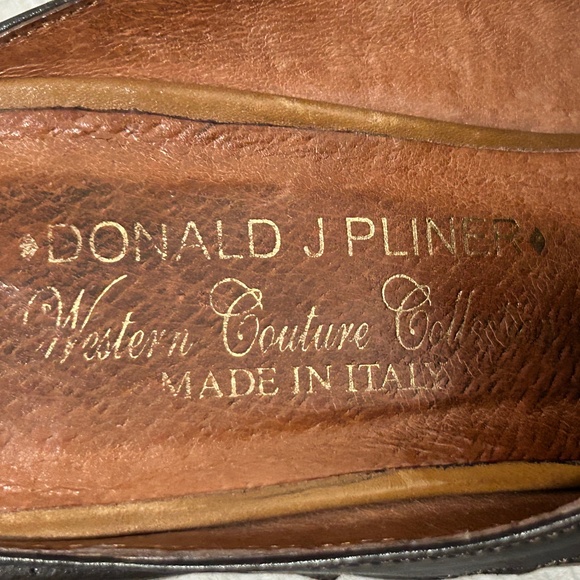 Women's Donald J. Pliner Black/Tan Western Shoe Boot/Mule/Clog - 6-6.5 - Picture 7 of 9